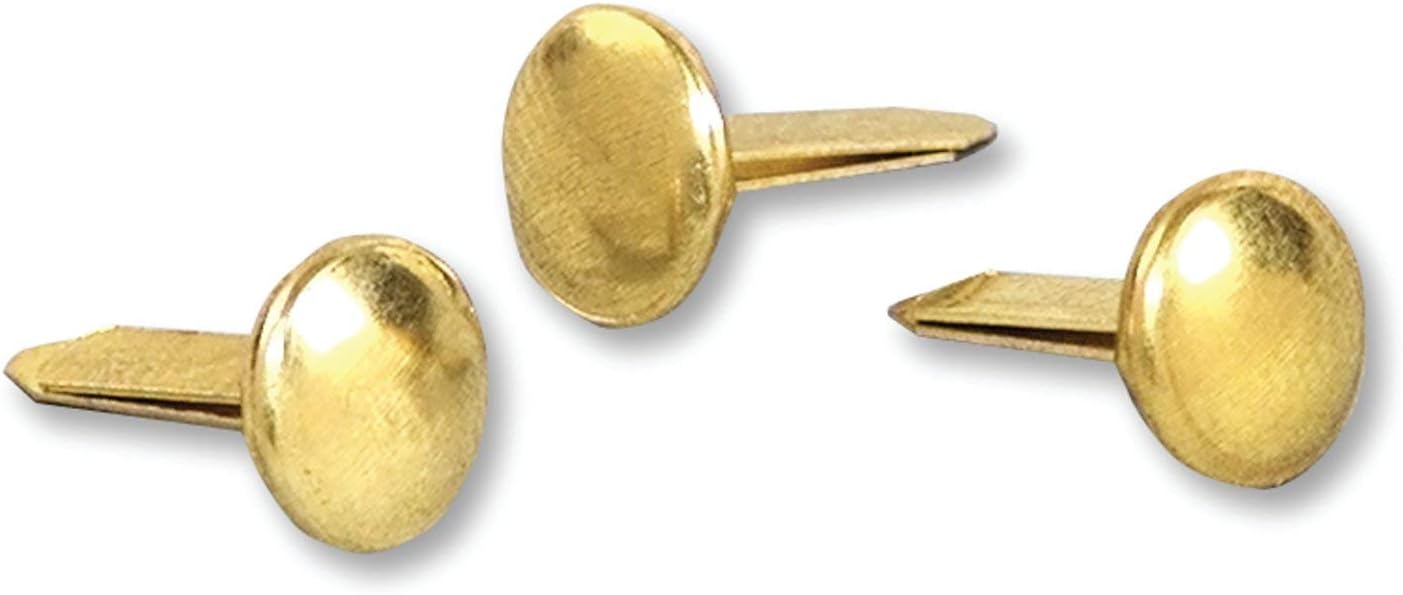 230816082533448_1 ACCO Brass Paper Fasteners, 1/2", Plated, 1 Box, 100 Fasteners/Box (71709) - Image 1